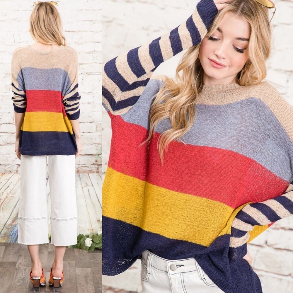 CECILE Color Block Sweater - Picture 2 of 2